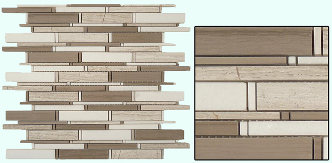 Wooden White Athen Gray Thassos White Mosaic
